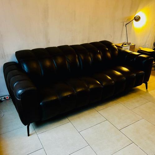 Très beau canapé relax en cuir véritable, Maison & Meubles, Canapés | Salons, Comme neuf, Banc droit, Trois personnes, 200 à 250 cm
