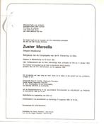 Doodsbrief Zuster Marcella Meyers Blankenberge Houthulst '89, Rouwkaart, Verzenden