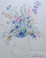 MAURICE SCHELCK / BLOEMENTUIL / ORIGINEEL WERK / 40x30cm SIG, Enlèvement ou Envoi