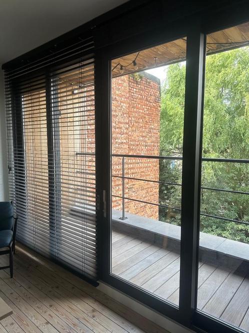 Zwarte bamboe jaloezieën, Huis en Inrichting, Stoffering | Gordijnen en Lamellen, Gebruikt, 200 cm of meer, 200 cm of meer, Zwart