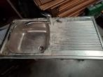 Inox wasbak met kraan, Ophalen, Gebruikt, Inox, Kraan