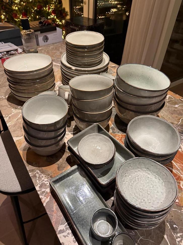 83-delig Salt & Pepper Artisan servies set, Huis en Inrichting, Keuken | Servies, Gebruikt, Compleet servies, Aardewerk, Ophalen