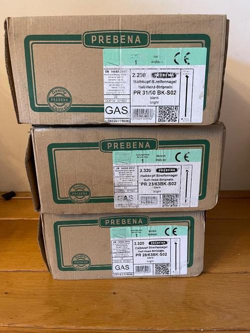 Prebena schietspijkers stripnagels 2,3x 63.2,8x63, en 3,1x90, Doe-het-zelf en Bouw, IJzerwaren en Bevestigingsmiddelen, Nieuw