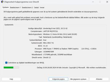 Acer Nitro 5 AN17-41-R7VF  + lader, perfect voor school  beschikbaar voor biedingen