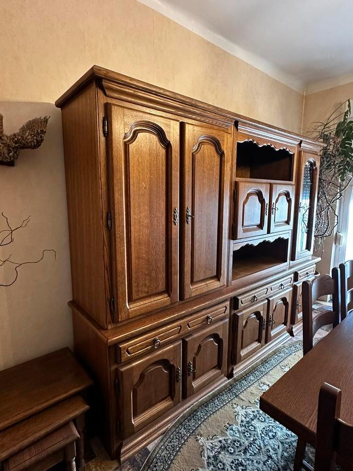 Salle à manger complète en chêne massif – Ensemble assorti, Huis en Inrichting, Complete eetkamers, Zo goed als nieuw, 4 tot 6 stoelen