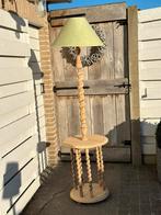 Antieke eiken houten lamp staanlamp, Enlèvement ou Envoi