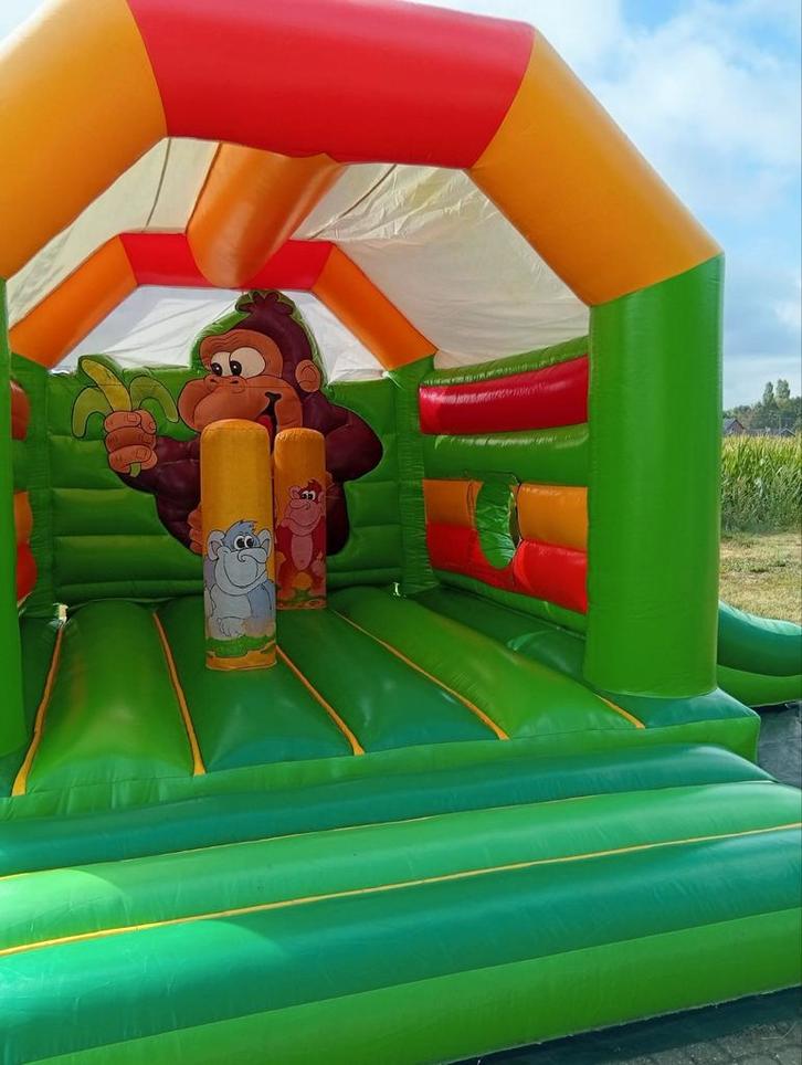 Te koop. Springkasteel de Aap, Kinderen en Baby's, Speelgoed | Buiten | Springkussens, Gebruikt, Ophalen