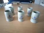 Set van 6 MAES-DORT mokken van steengoed uit de jaren 70 25, Ophalen, Gebruikt, Bierglas