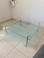 Vierkante Glazen Salontafel, Huis en Inrichting, Tafels | Salontafels, Ophalen, Zo goed als nieuw, Vierkant, Glas