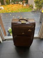 Valise de voyage en semi cuir brune avec 4 roues, Ophalen of Verzenden, Gebruikt
