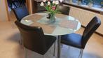 Ronde tafel met 4 stoelen, Huis en Inrichting, Tafels | Eettafels, Ophalen, Rond, Modern, Vier personen
