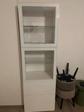 Armoire vitrine blanc laqué, Enlèvement, Comme neuf