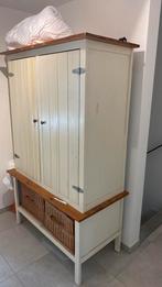 Witte houten kast met rieten manden, Kinderen en Baby's, Ophalen, Gebruikt, Kast, 50 tot 70 cm