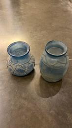 Vasen blauw glas, Huis en Inrichting, Ophalen, Gebruikt, Blauw, Glas