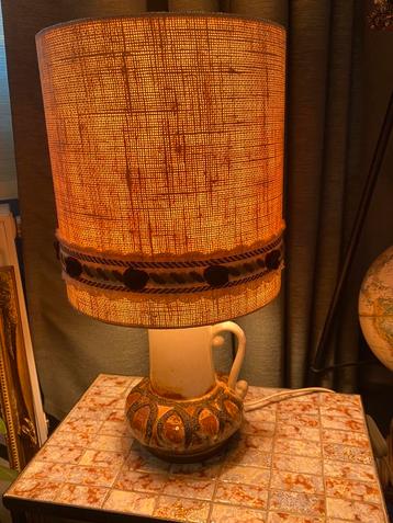 Vintage original W-Germany keramiek lampje met kap 70’s beschikbaar voor biedingen