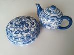 vintage theepotje en kom (blauw wit motief), Antiek en Kunst, Antiek | Porselein, Ophalen