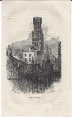 1880 - Brugge - het Belfort, Antiek en Kunst, Kunst | Etsen en Gravures, Verzenden