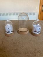 3 stolpen met voet (2 kleine stolpen + 1 grote stolp), Huis en Inrichting, Woonaccessoires | Stolpen, Ophalen of Verzenden, Nieuw