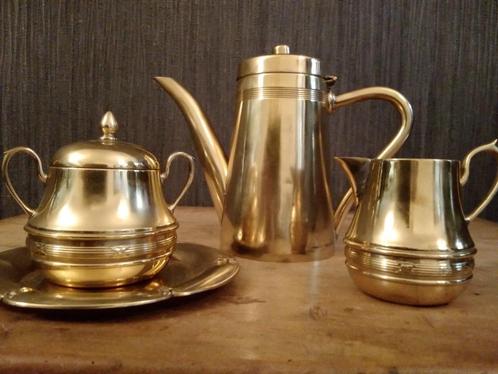Koperen/messing koffiesetje, Antiek en Kunst, Curiosa en Brocante, Verzenden