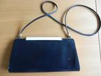 blauwe lederen handtas, Handtassen en Accessoires, Tassen | Damestassen, Ophalen of Verzenden, Blauw, Handtas