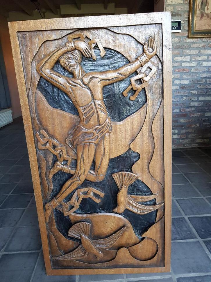 Houtsnijwerk reliëf, Antiek en Kunst, Kunst | Beelden en Houtsnijwerken, Ophalen