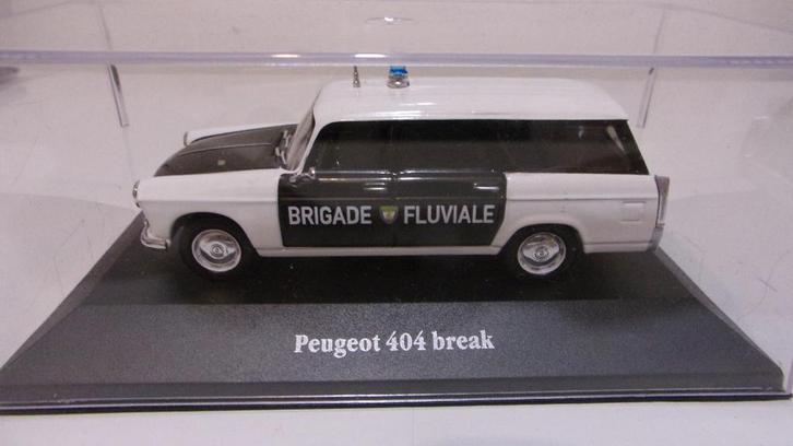 PEUGEOT 404 Br.POLICE FLUVIALE.1/43 ATLAS NEUVE + VITRINE, Hobby en Vrije tijd, Modelauto's | 1:43, Nieuw, Auto, Overige merken