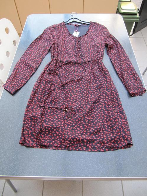 jurk nieuw CKS rood blauw bloem lange mouw small, ook medium, Kleding | Dames, Jurken, Nieuw, Maat 36 (S), Blauw, Ophalen of Verzenden