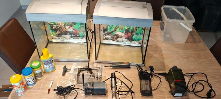 Aquarium-starterset, Dieren en Toebehoren, Vissen | Aquaria en Toebehoren, Zo goed als nieuw, Ophalen