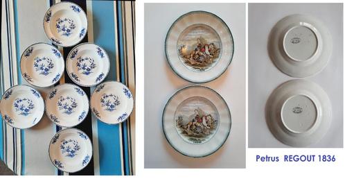 7 Boch Frères Grand Bouquet  borden + 2 van Petrus Regout, Antiek en Kunst, Antiek | Keramiek en Aardewerk, Ophalen of Verzenden