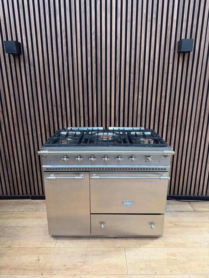 Luxe Rvs Lacanche Fornuis 100 cm (Gratis bezorgen), Elektronische apparatuur, Fornuizen, Zo goed als nieuw, Vrijstaand, Gas, 5 kookzones of meer