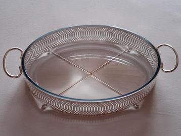 Argenterie anglaise avec un plat ovale ignifuge 30x21cm., Enlèvement ou Envoi