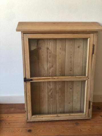 Vitrinekast voor muurbevestiging, Huis en Inrichting, Kasten | Vitrinekasten, Ophalen, Glas, 100 tot 150 cm, Rustiek