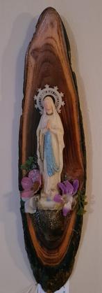 Maria op boomstronk muurplaat, Antiek en Kunst, Antiek | Religieuze voorwerpen, Ophalen of Verzenden