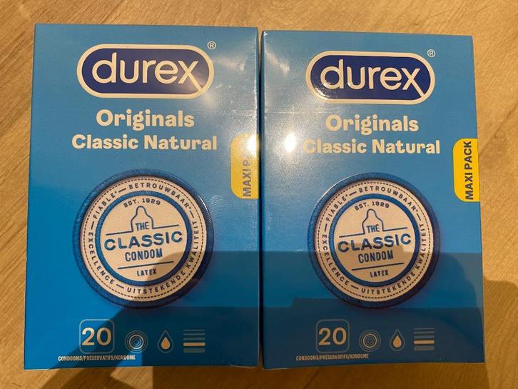 2 maxi verpakkingen condooms – Durex originals classic natur, Handtassen en Accessoires, Uiterlijk | Cosmetica en Make-up, Nieuw