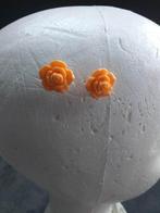 oranje rozen oorringen, Bijoux, Sacs & Beauté, Boucles d'oreilles, Enlèvement ou Envoi, Utilisé, Orange