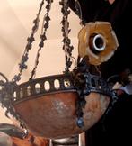 antieke kroonluchter in brons en albast, Huis en Inrichting, Overige materialen, Art deco, Gebruikt, Ophalen