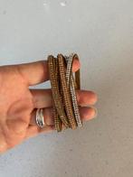 Armband met beige en goud, Ophalen of Verzenden, Zo goed als nieuw, Bruin, Overige materialen