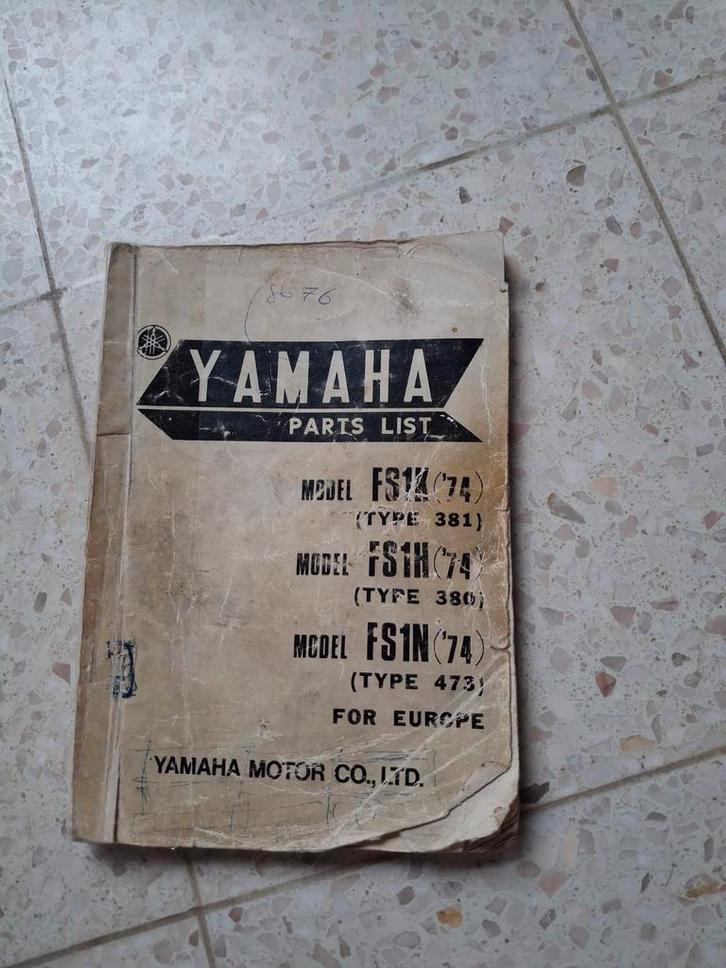 Yamaha FS1K, H, N  (1974) Parts Book, Vélos & Vélomoteurs, Modes d'emploi & Notices d'utilisation, Enlèvement ou Envoi