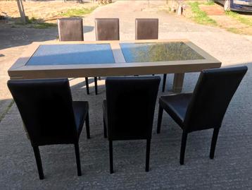 Table à manger +6 chaises, Maison & Meubles, Tables | Tables à manger, 150 à 200 cm, Cinq personnes ou plus, Comme neuf, Enlèvement