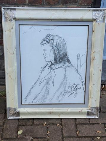 dessin sur toile encadre signe gerard le roux beschikbaar voor biedingen