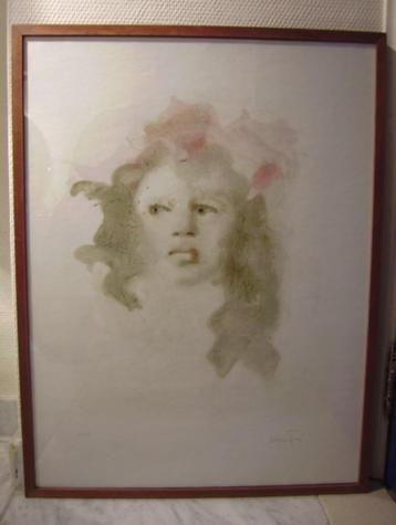 Litho van LEONOR FINI titel "Meisje met bloemen" Opl. 70/150 beschikbaar voor biedingen