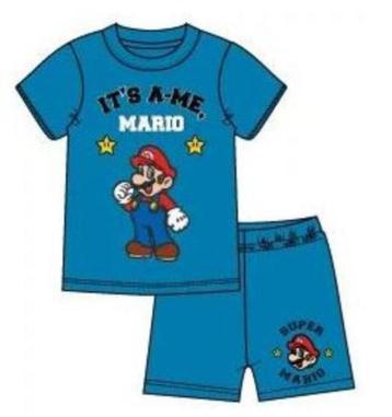 Super Mario Shortama / Zomer Pyjama - Blauw - Maat 104