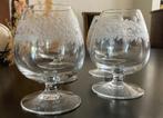 4 verres à cognac en cristal taillé (cristallerie Robert), Antiquités & Art, Enlèvement ou Envoi