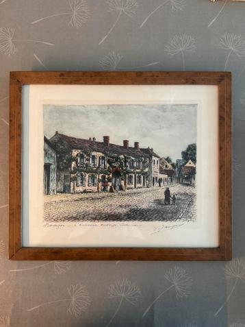 Originele gekleurde ets Maurice Jacque beschikbaar voor biedingen