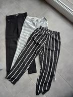 Set van 3 broeken, H&M,, maat 34, 1 effen zwart, 2 gestreept, Ophalen of Verzenden, Gedragen, Maat 34 (XS) of kleiner, Wit