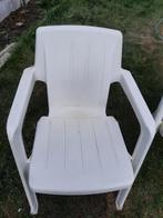Witte harde plastieken tuinstoelen, Ophalen, Gebruikt, Kunststof