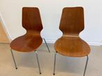 6 stoelen danish design vintage, Huis en Inrichting, Stoelen, Ophalen, Gebruikt, Bruin, Vintage