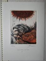 Fraaie kleurets Hugo Besard "Aarde, water, lucht & vuur II", Ophalen of Verzenden