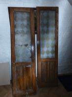 Oude houten binnendeuren met origineel vintage glaswerk, Enlèvement, Comme neuf