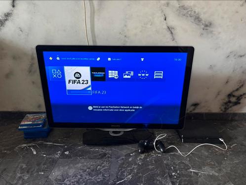 PS4 met TV, Games en Spelcomputers, Spelcomputers | Sony PlayStation 4, Gebruikt, Slim, 500 GB, Met 1 controller, Met games, Ophalen